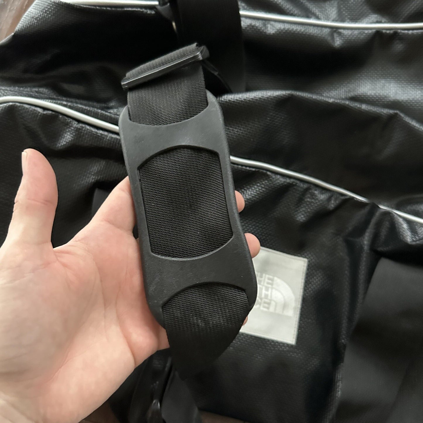 VTG North Face SKI Gear Duffle Gym Bag USA Made Leather Handle Rubber Coated 80s