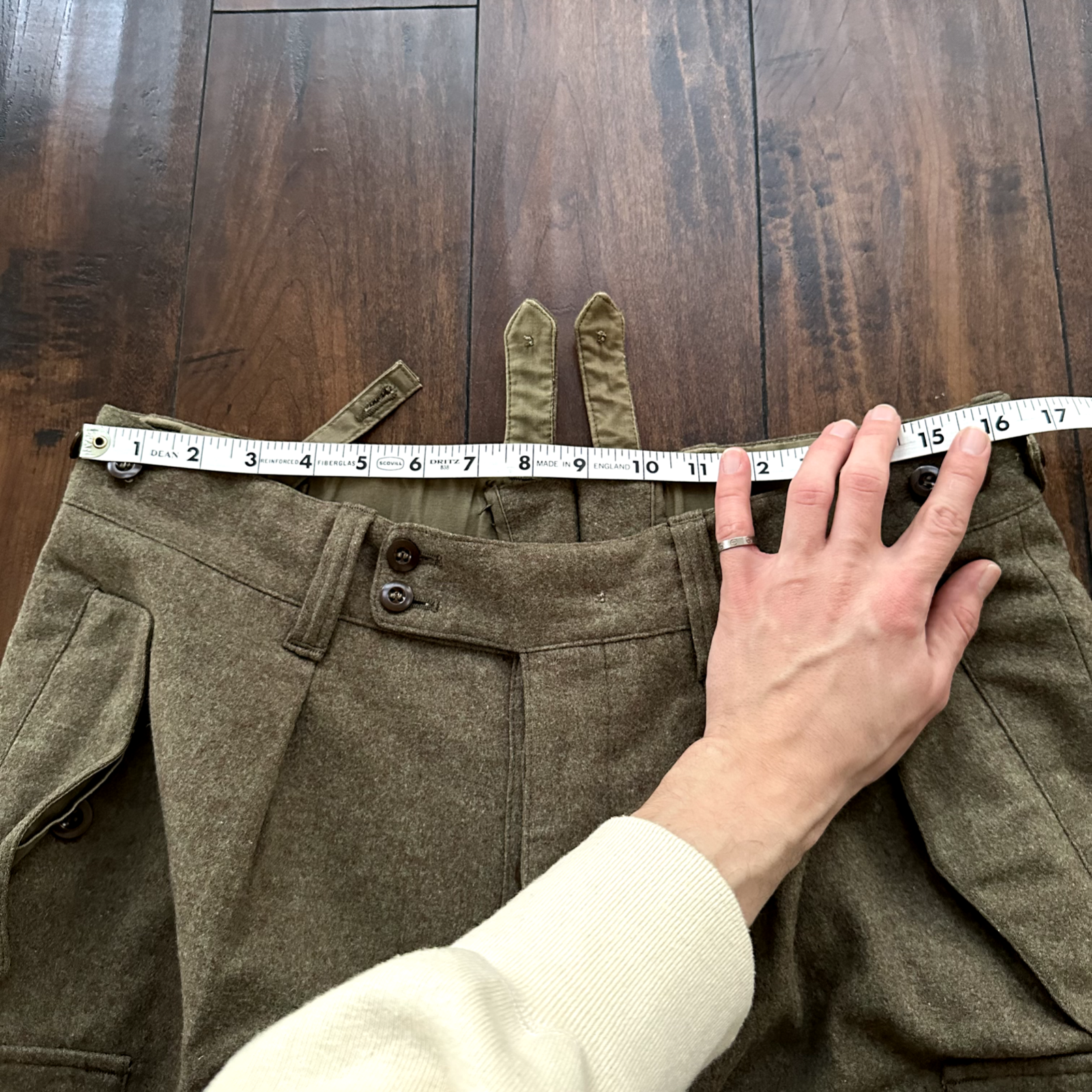 Vintage Sportra Arnstorf German Military Wool 60s 1960s Cargo p WWII Pants 33x28