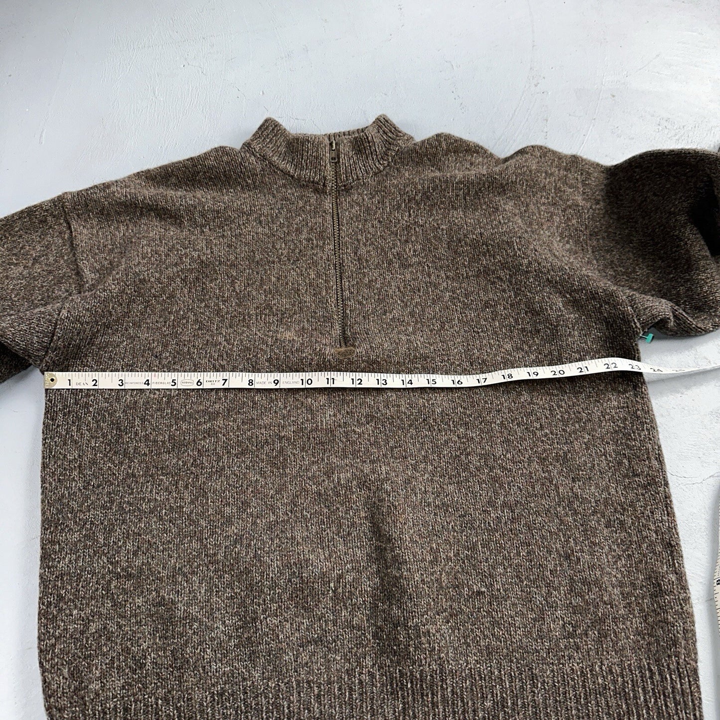 Pendelton Sweater XL Gray USA 100% Wool Pull-Over Quarter Zip