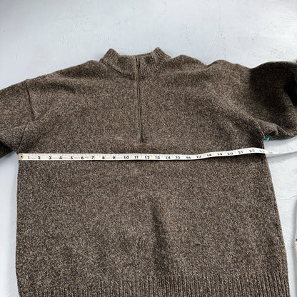 Pendelton Sweater XL Gray USA 100% Wool Pull-Over Quarter Zip