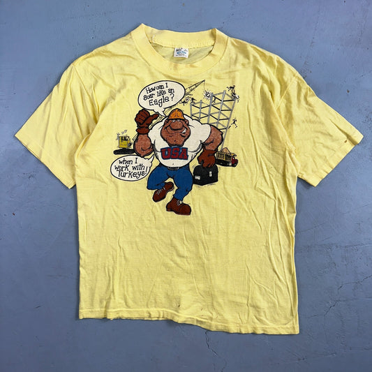 USA Construction 1970s Belton VTG T Shirt 70s Funny Humor Joke Fix It Graphic Te