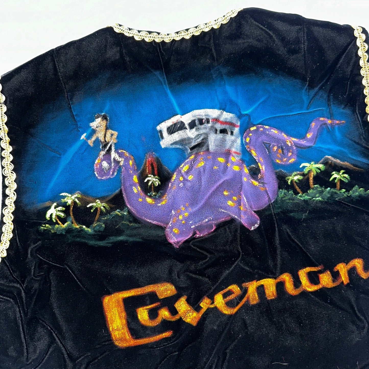 VTG 60s Caveman Vest Womens Grandma Core Hand Drawn Rockabilly Oregon Costume