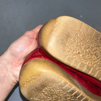 SAS Bounce Red Leather Lace Up Comfort Women's Shoes Sz 8 VTG 80s