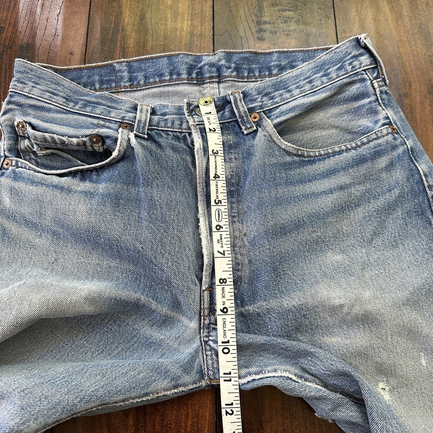 Levis Vintage 80s Redline Selvedge USA 501 XX Jeans Light Wash 33x36 Act 30x34