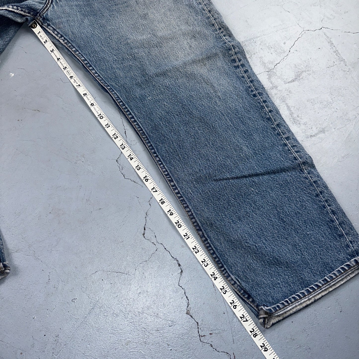 Levis 501 Vintage 90s USA XX Straight Leg Jeans Blue Light Wash 46x32 Act 42x28