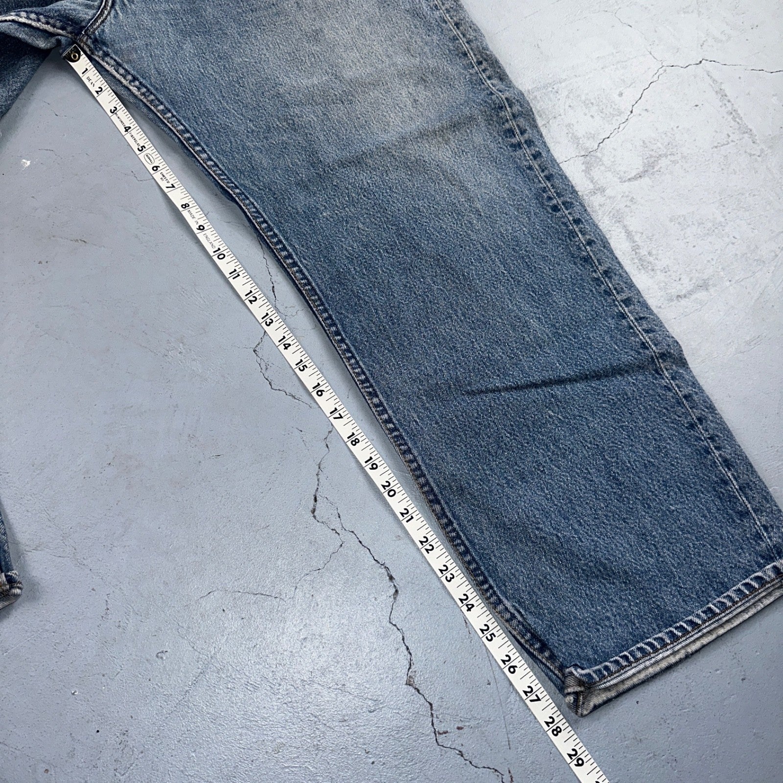 Levis 501 Vintage 90s USA XX Straight Leg Jeans Blue Light Wash 46x32 Act 42x28