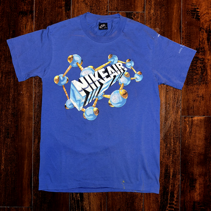 Nike Air Vintage T Shirt 80s USA Rare Air Max Atoms Bubbles Science Blue Tag