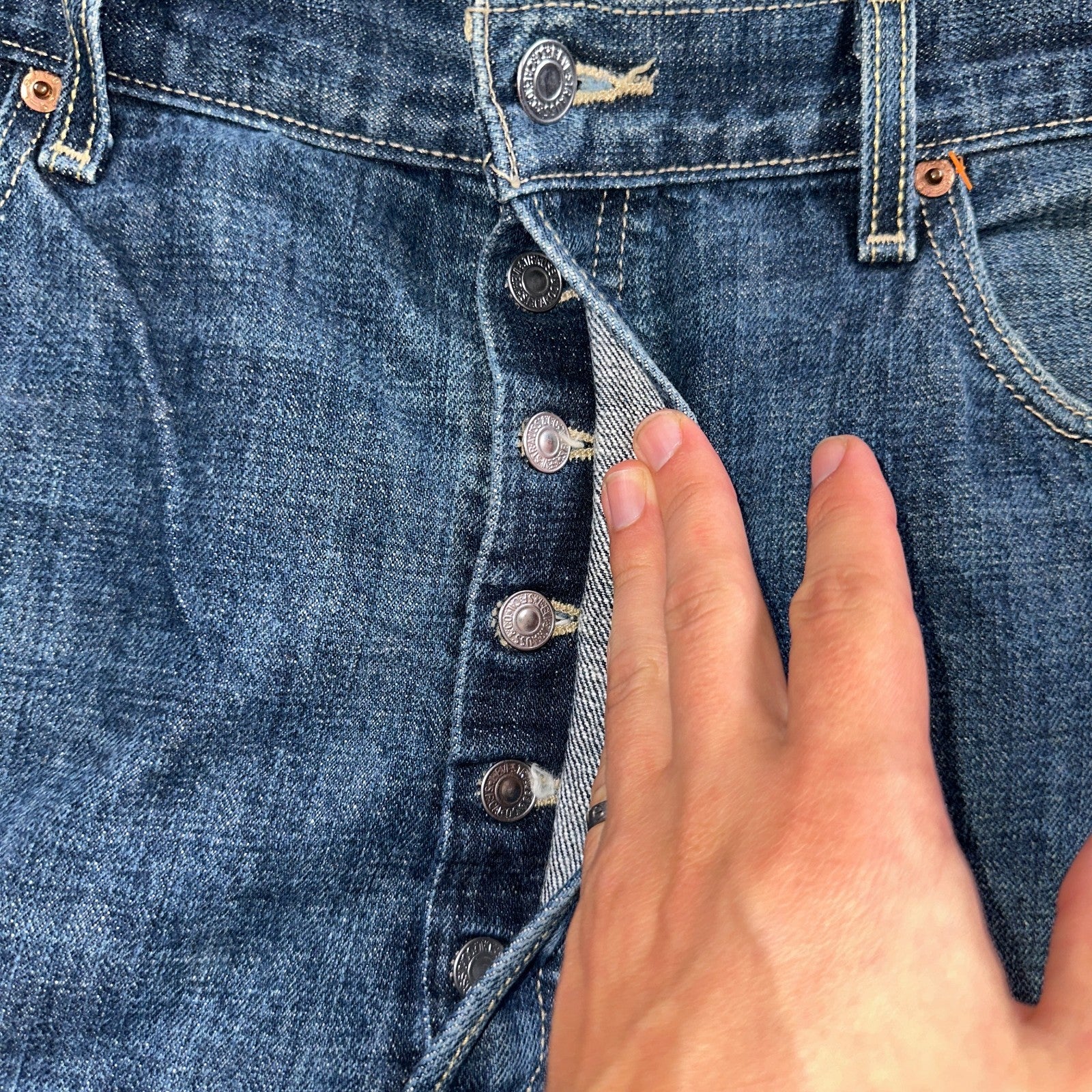 Levis 501 Vintage Y2K XX Straight Leg Jeans Blue Med Wash 38x32 Act 35x29