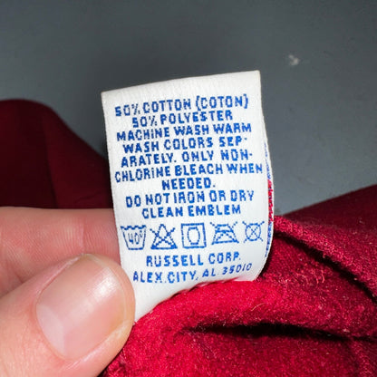 Russell Athletic USA L Sweatshirt 90s VTG Crewneck Red Basic Blank Essential