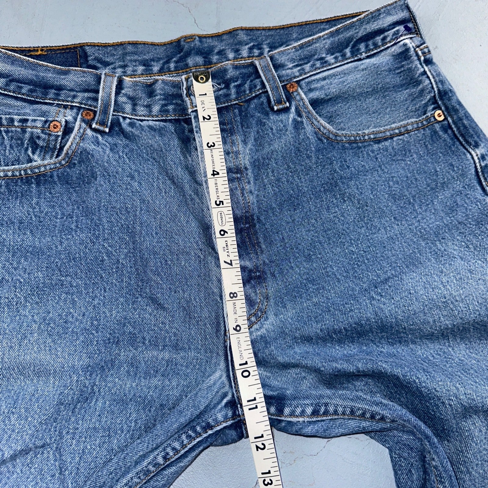 Levis 501 Vintage 90s USA XX Straight Leg Jeans Blue Light Wash 35x34 Act 33x30