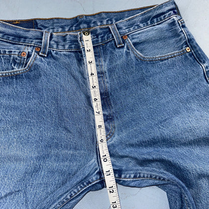 Levis 501 Vintage 90s USA XX Straight Leg Jeans Blue Light Wash 35x34 Act 33x30