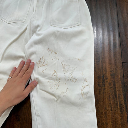 VTG 1960s Rockabilly 26x27 USA Hand Drawn Political No Nukes White Art Pants 60s