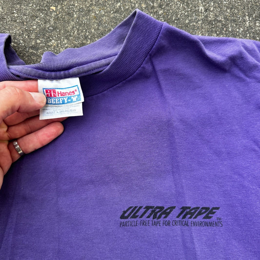 Ultra Tape Promo VTG T Shirt Purple Shipping Packaging Cool Random Art Y2K