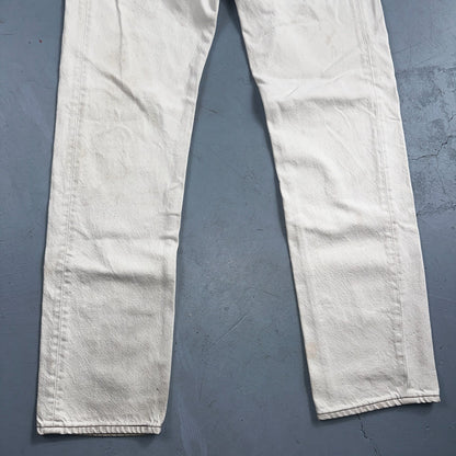 Levis 501 Vintage 90s USA XX Straight Leg Jeans White Light Wash 36x34 Act 34x34