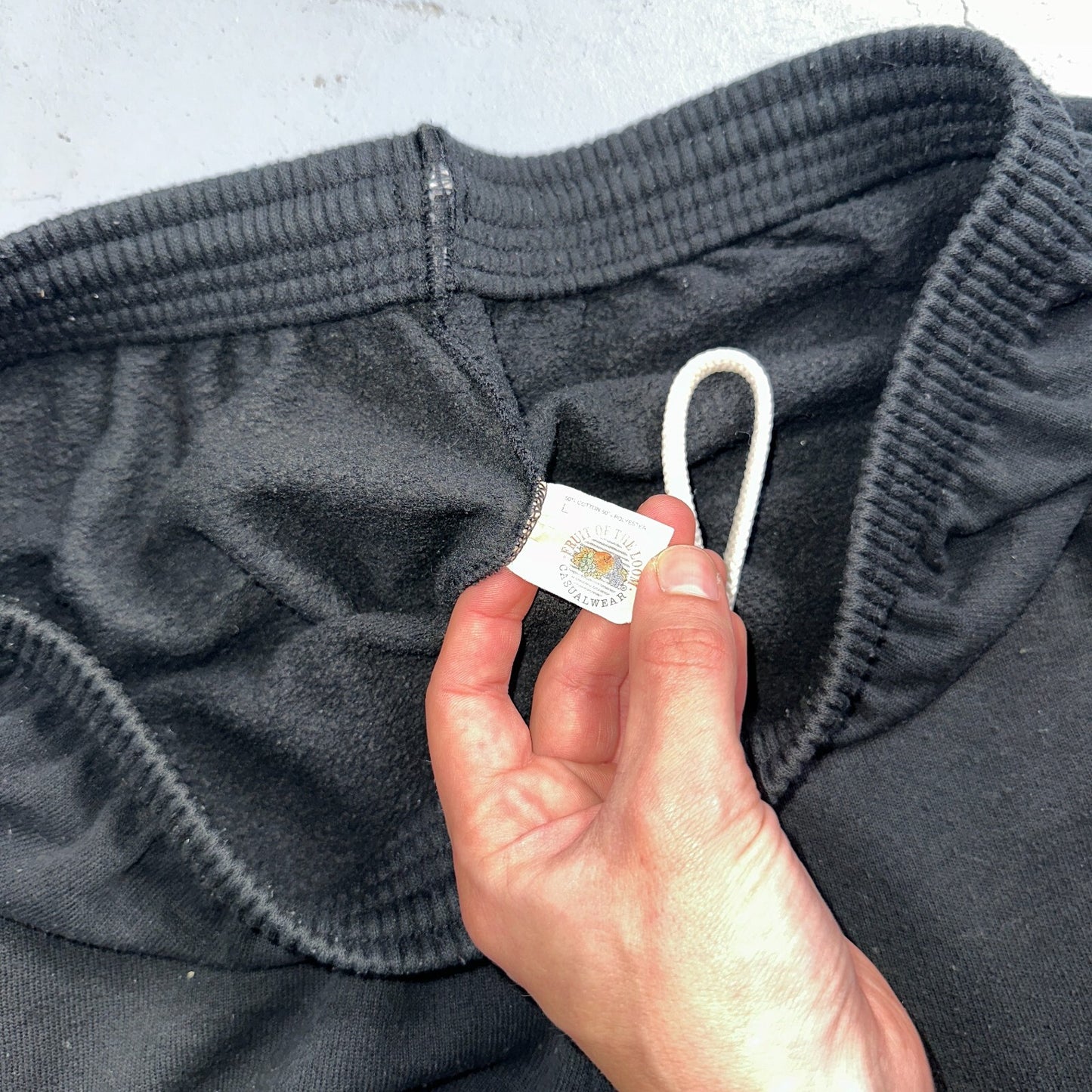 Vintage 70s FOTL Fleece Sweatpants Adult L Black Made In USA Champion 1970s