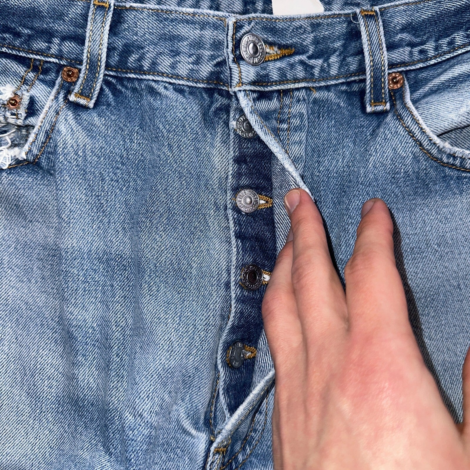 Levis 501 Vintage 90s XX Straight Leg Jeans Y2K Light Wash 36x34 Act 33x29