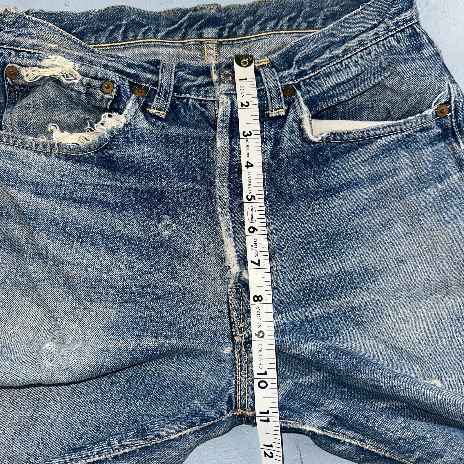Levis 501 XX Big E Vintage 40s Redline Selvedge USA XX 1940s 50s Jeans 27x27
