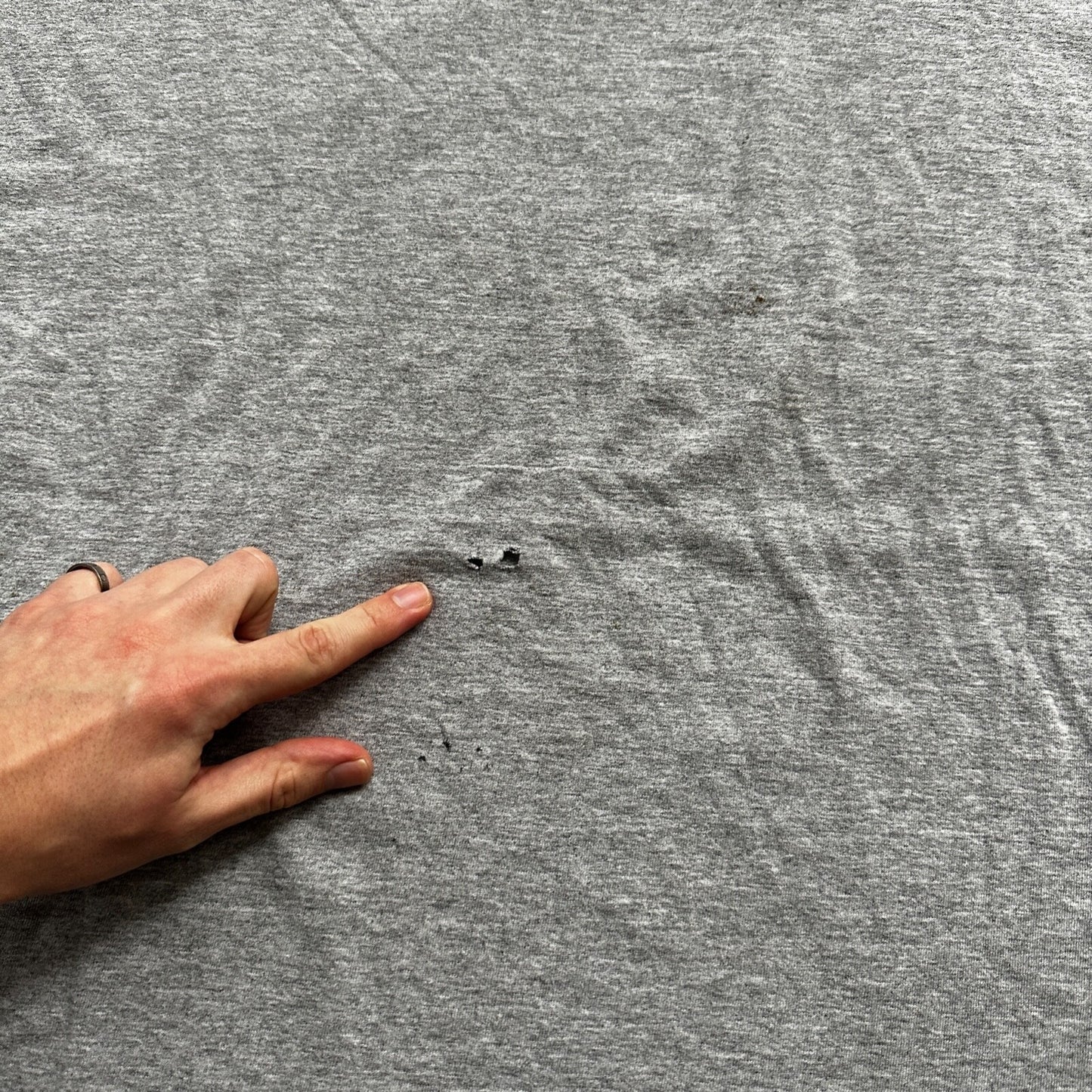 Nike Trashed Center Swoosh Vintage T Shirt 90s Basic Grey Gym Rat Stained