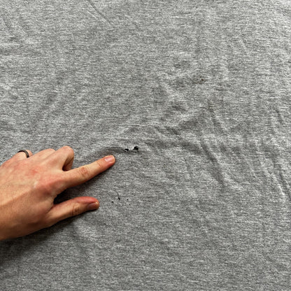 Nike Trashed Center Swoosh Vintage T Shirt 90s Basic Grey Gym Rat Stained