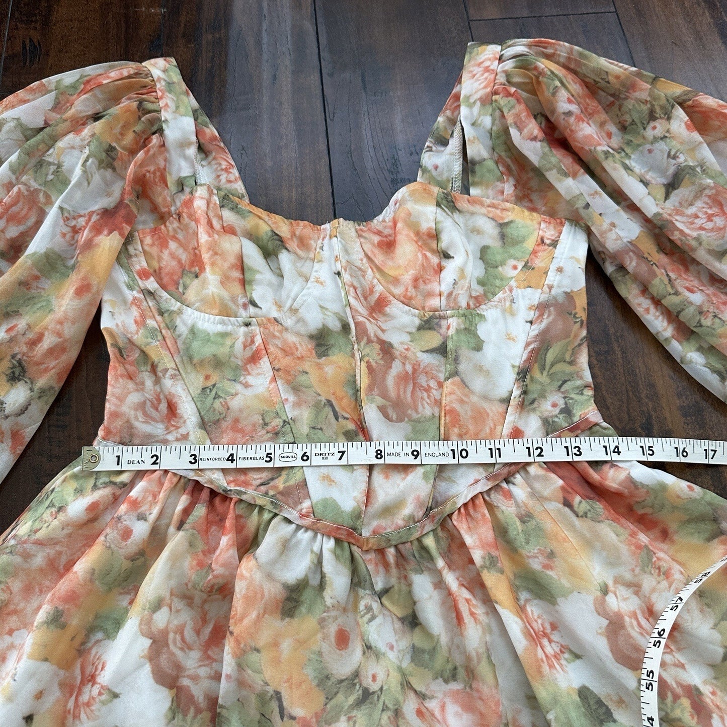 Floral Lantern Sleeve Mini Dress Hoop Skirt Halloween Sexy Vintage Style Hot