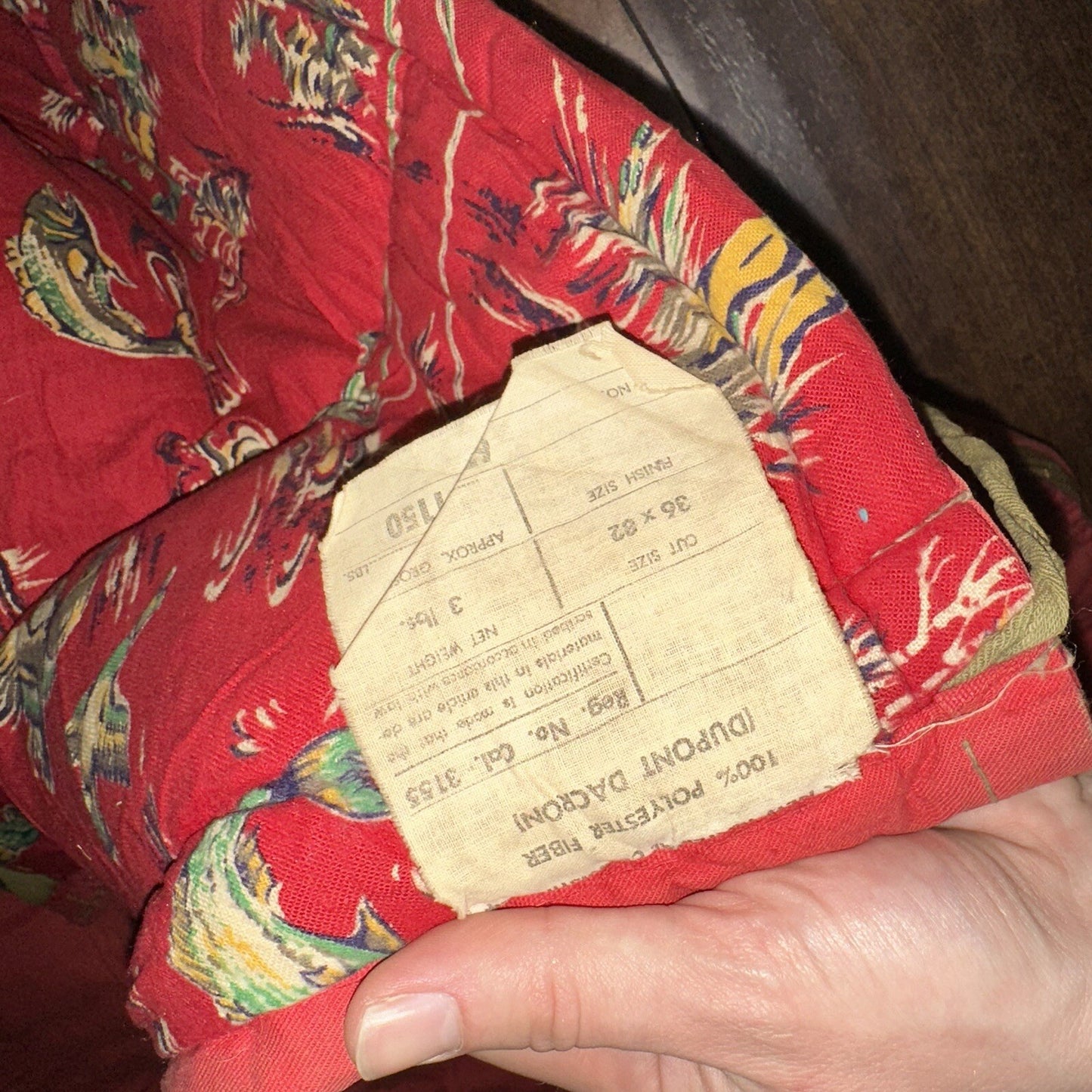 Vtg Sleeping Bag Canvas Red Duffle Bag USA Bell System Talon 1940s 40s 50s WWII