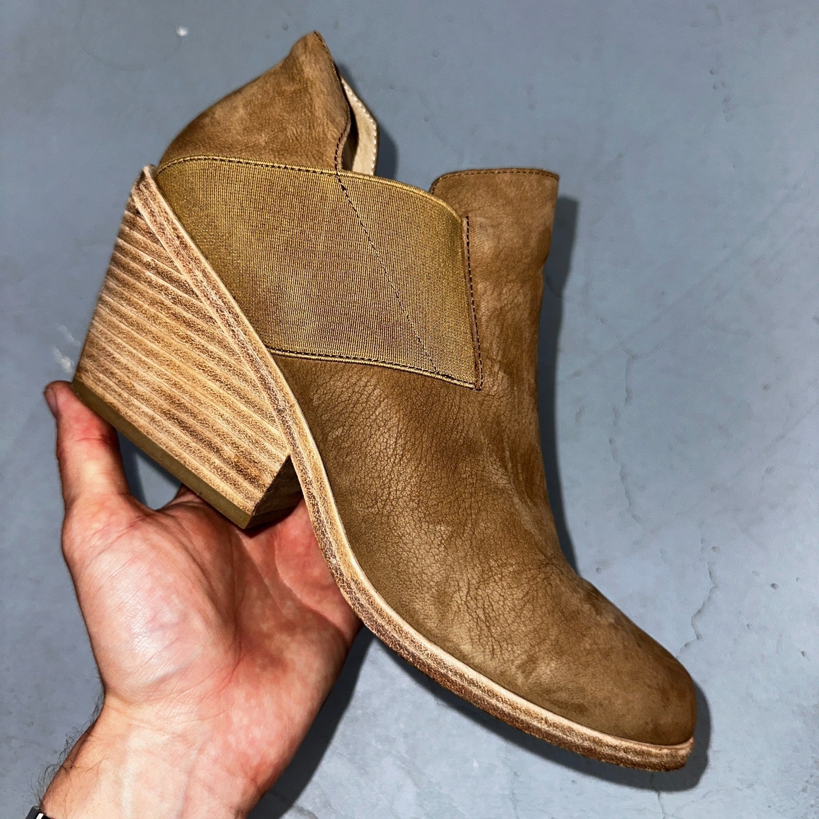 Eileen Fisher Vero Cuoio Evan Tan Soft Leather Ankle Booties Boots Size 9.5