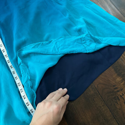 Dana Buchman Gradient Blue 100% Silk Sheath Dress Sleeveless Lined Women’s 4