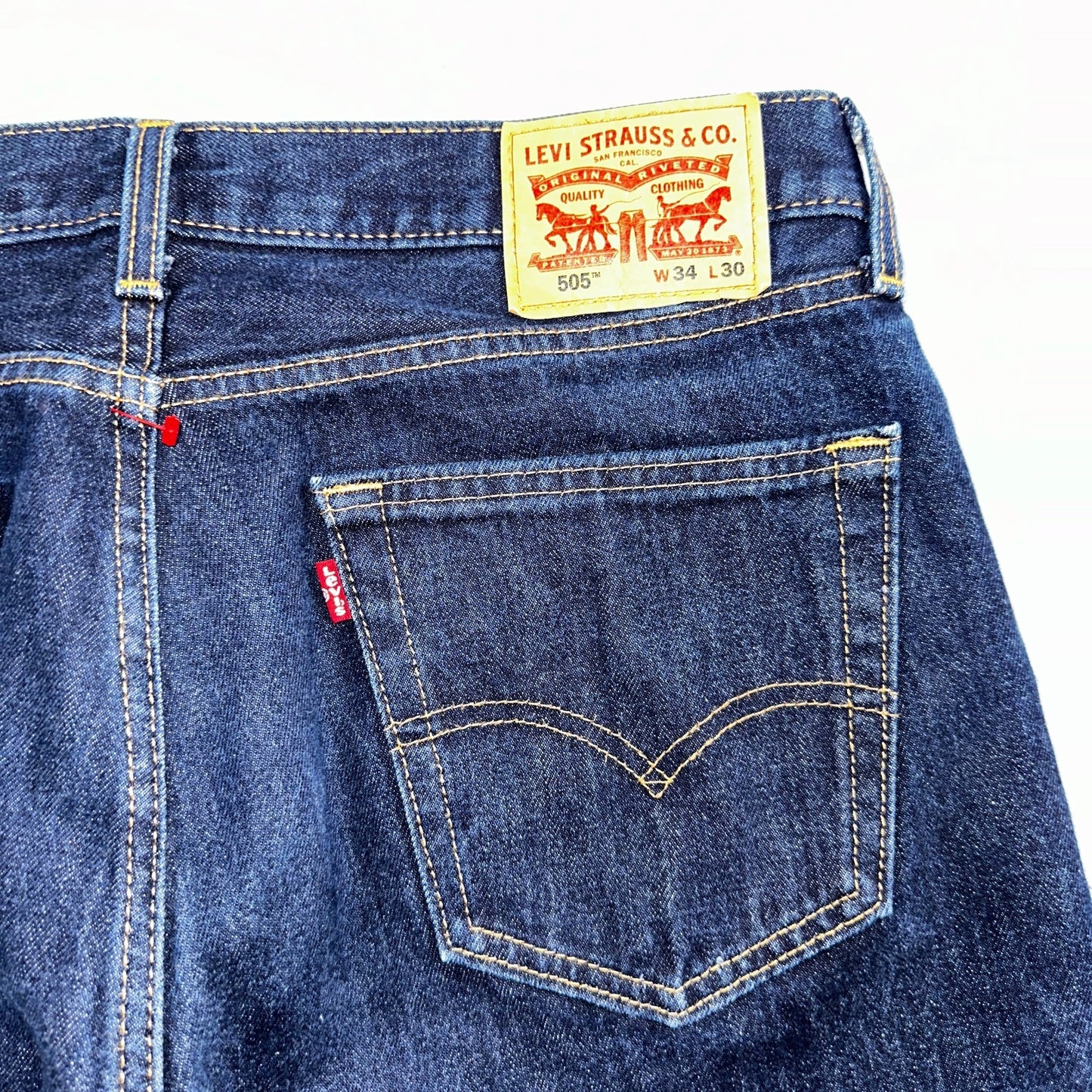 Levis 505 Vintage Y2K Straight Leg XX 2000s Jeans 34x30 Dark Wash Denim