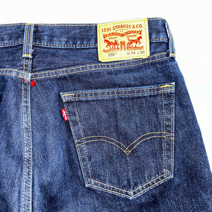 Levis 505 Vintage Y2K Straight Leg XX 2000s Jeans 34x30 Dark Wash Denim