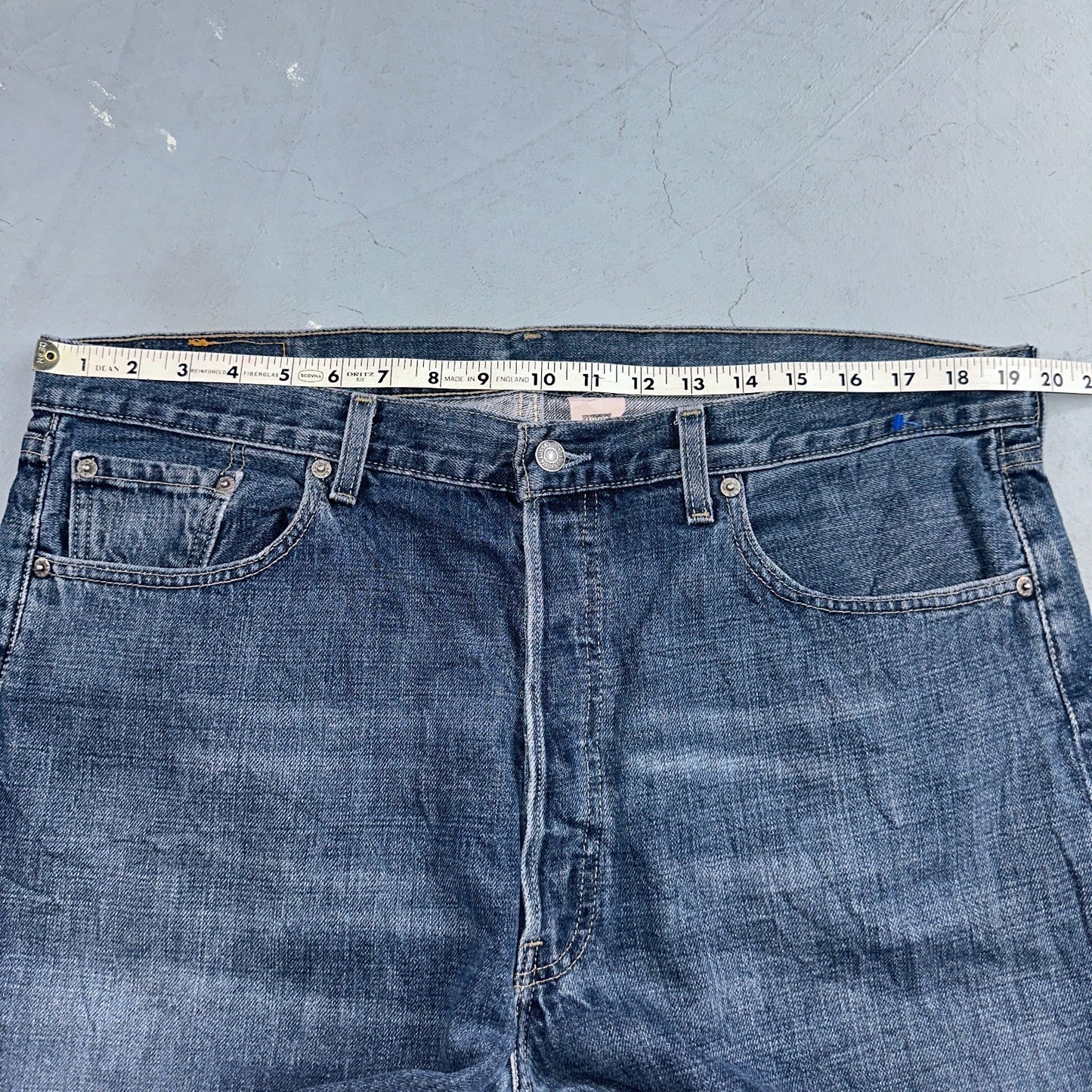 Levis 501 Vintage Y2K 90s XX Straight Leg Jeans Blue Med Wash 38x34 Act 39x34