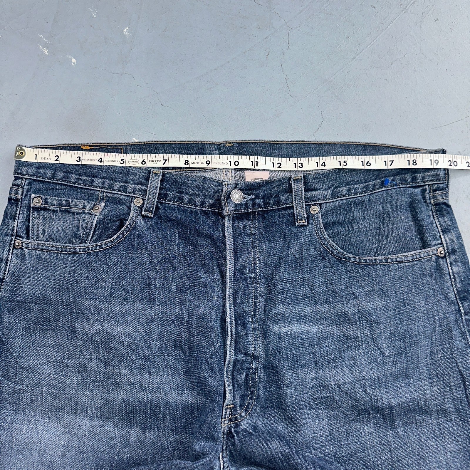 Levis 501 Vintage Y2K 90s XX Straight Leg Jeans Blue Med Wash 38x34 Act 39x34
