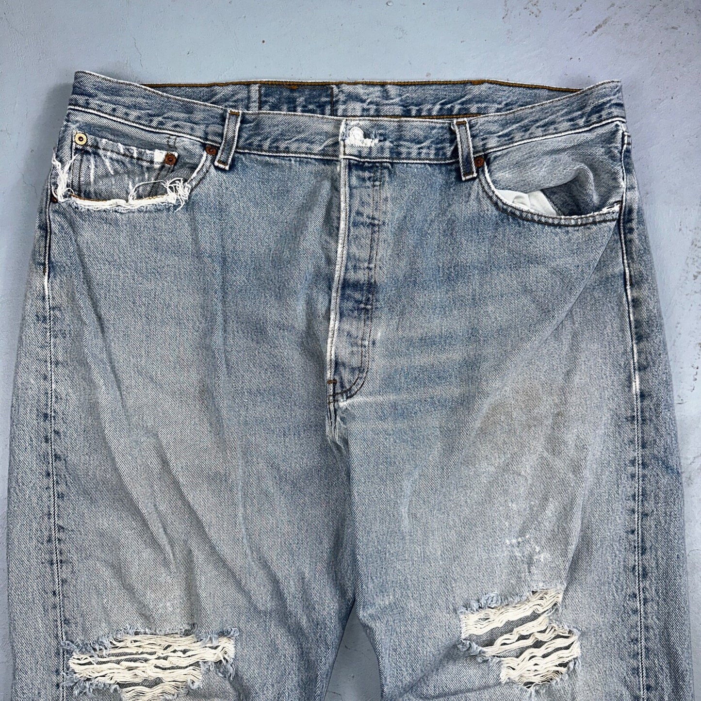 Levis 501 Vintage 90s Mexico Straight Leg Jeans 40x32 Y2K Light Wash Act 38x30