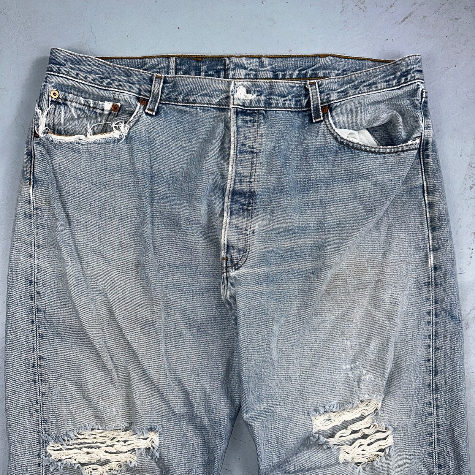 Levis 501 Vintage 90s Mexico Straight Leg Jeans 40x32 Y2K Light Wash Act 38x30