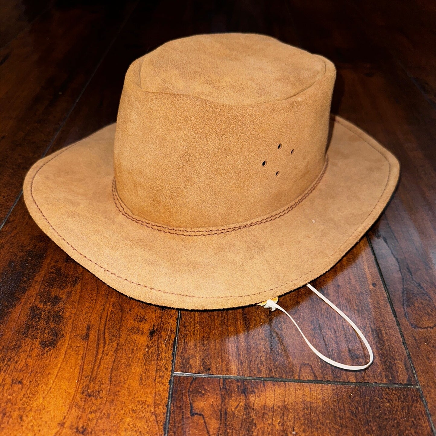 Vintage Walkabout Suede Hat Size Medium South Australia Real Leather Blanctete