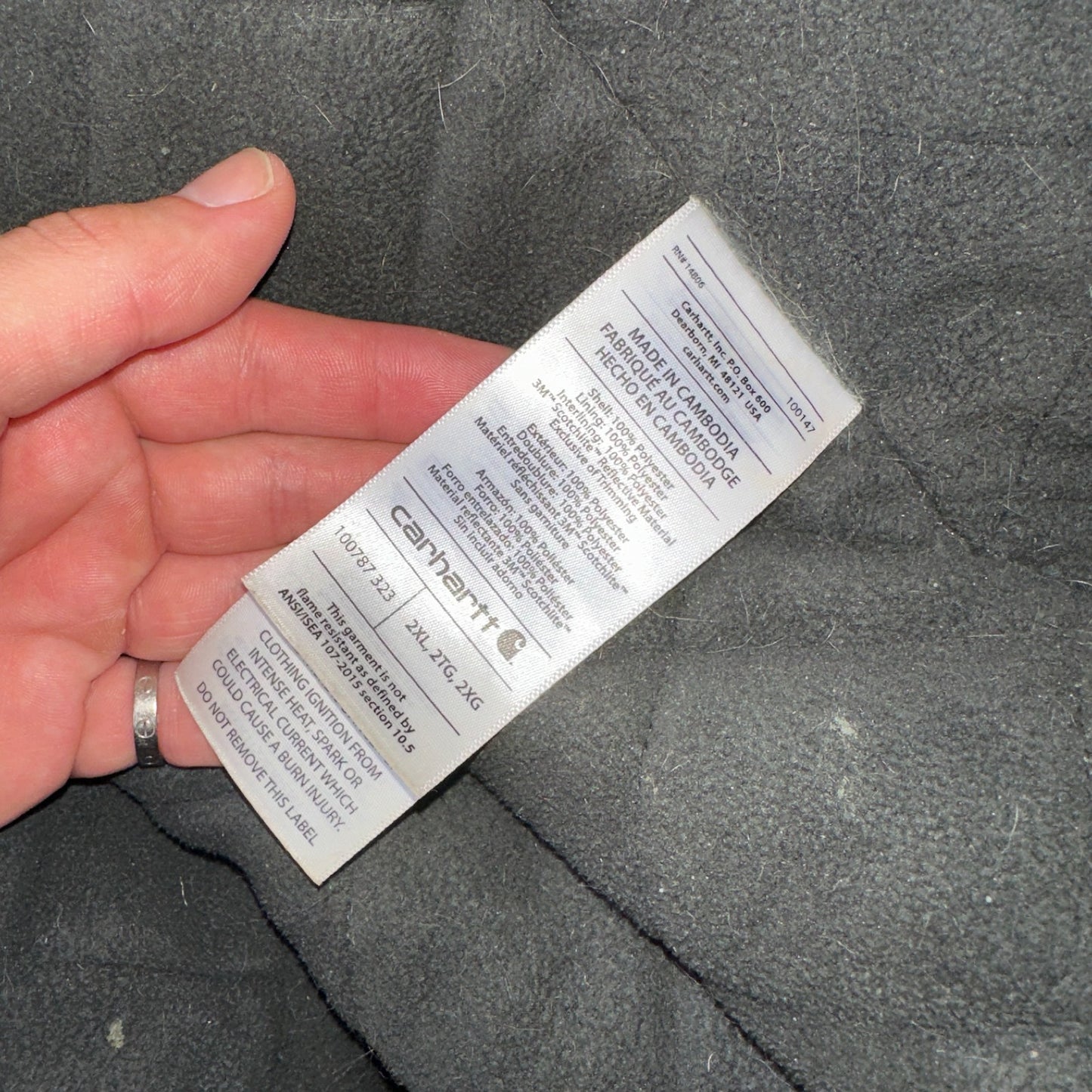 Carhartt Jacket Mens 2XL 100787 High-Visibility Waterproof Highlighter Hoodie