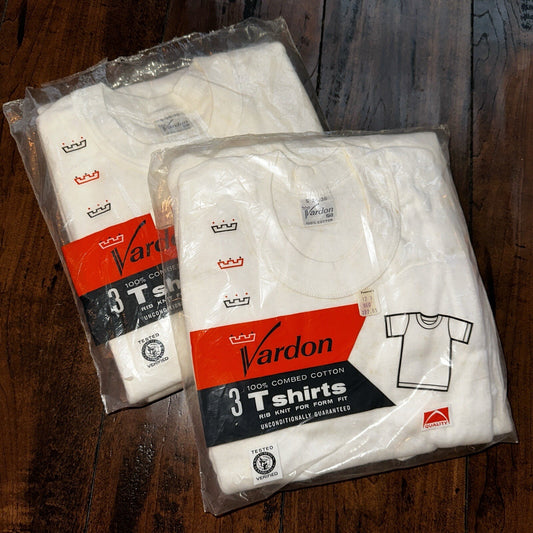 1960s Vardon Vintage White Blank T Shirt S Rockabilly Lot 6 Pack 60s 50s Hanes
