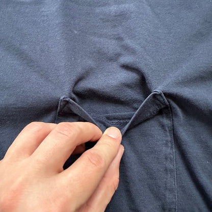 Navy Blank Thrashed Stained 1980s 80s 90s Vintage T Shirt Lot Basic Blue