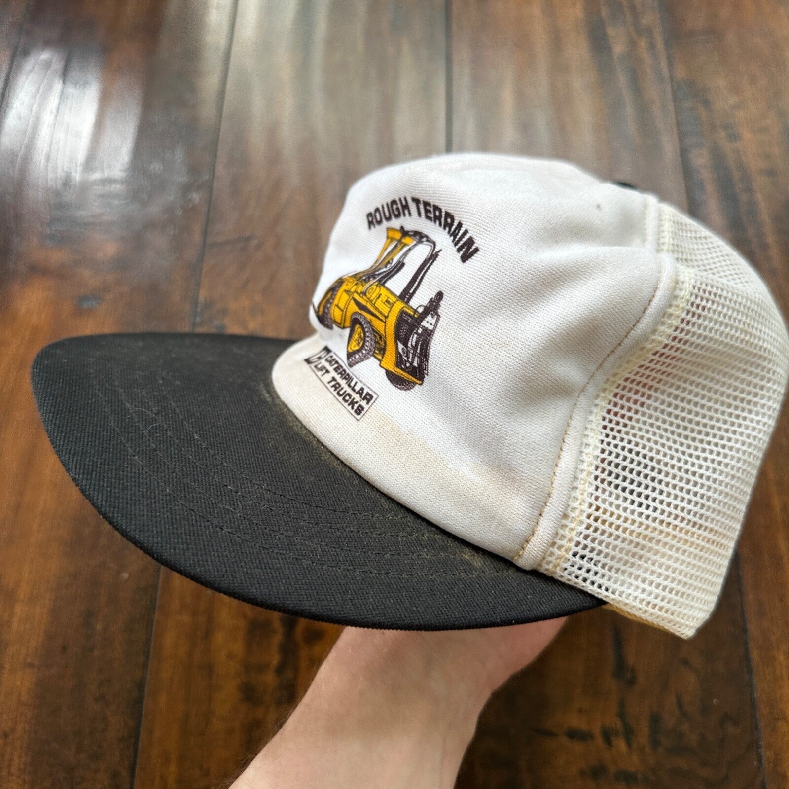 VTG Hat Cap Snapback Rough Terrain CAT Lift Trucker Machine Construction