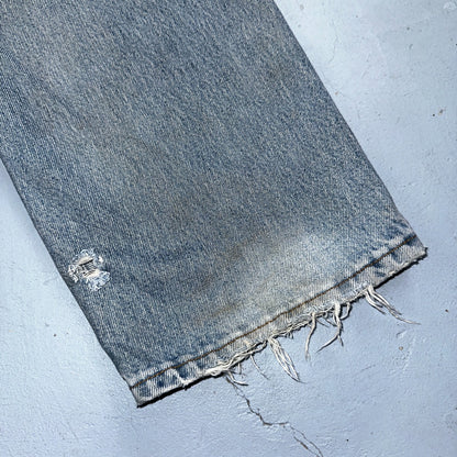 Levis 501 Vintage 90s USA XX Straight Leg Jeans Blue Light Wash 36x34 Act 34x33
