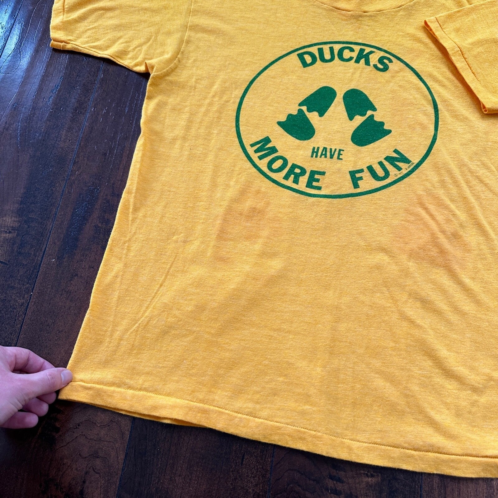 Oregon Ducks UO 1977 Vintage T Shirt Eugene Nike PDX More Fun 70s Rare XL Dance