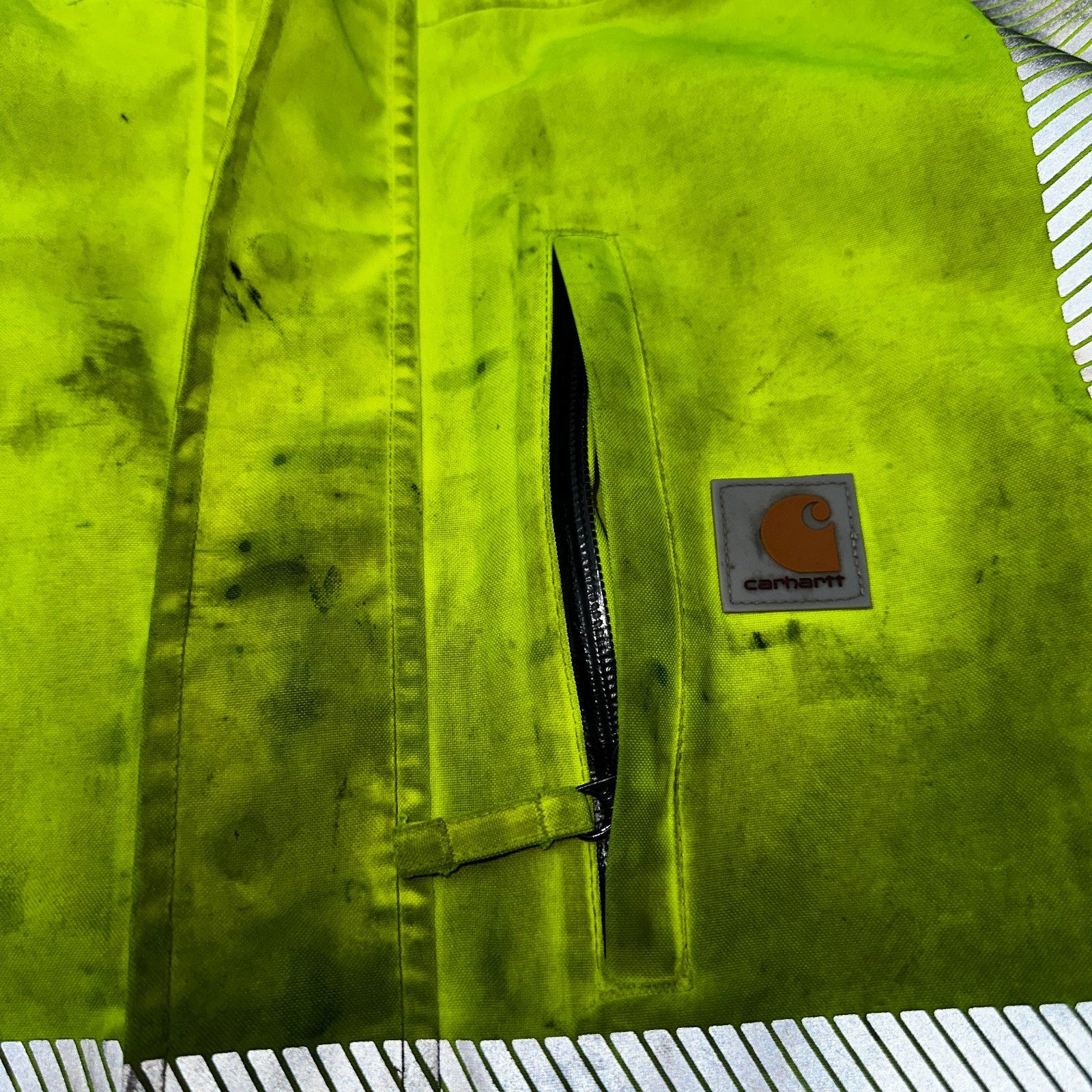 Carhartt Jacket Mens 2XL 100787 High-Visibility Waterproof Highlighter Hoodie