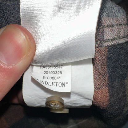 Pendleton Mason Flannel Shirt Mens Size Medium Brown Green Plaid Long Sleeve