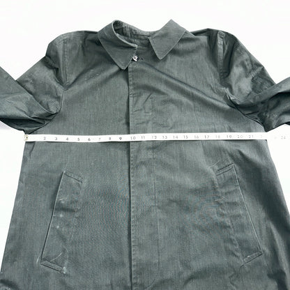 Aqaron Rain Trench Coat Mens 38 Short Green Long Sleeve Button Long Jacket