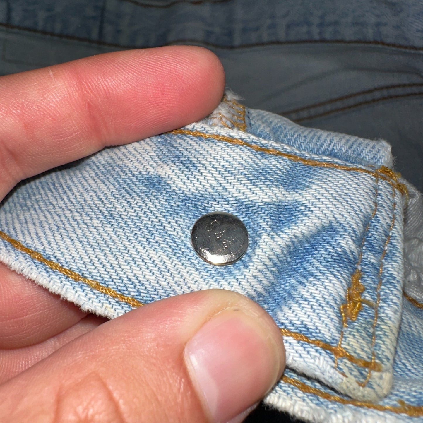 Levis 501 Vintage 90s USA XX Straight Leg Jeans Blue Light Wash 33x34 Act 30x32