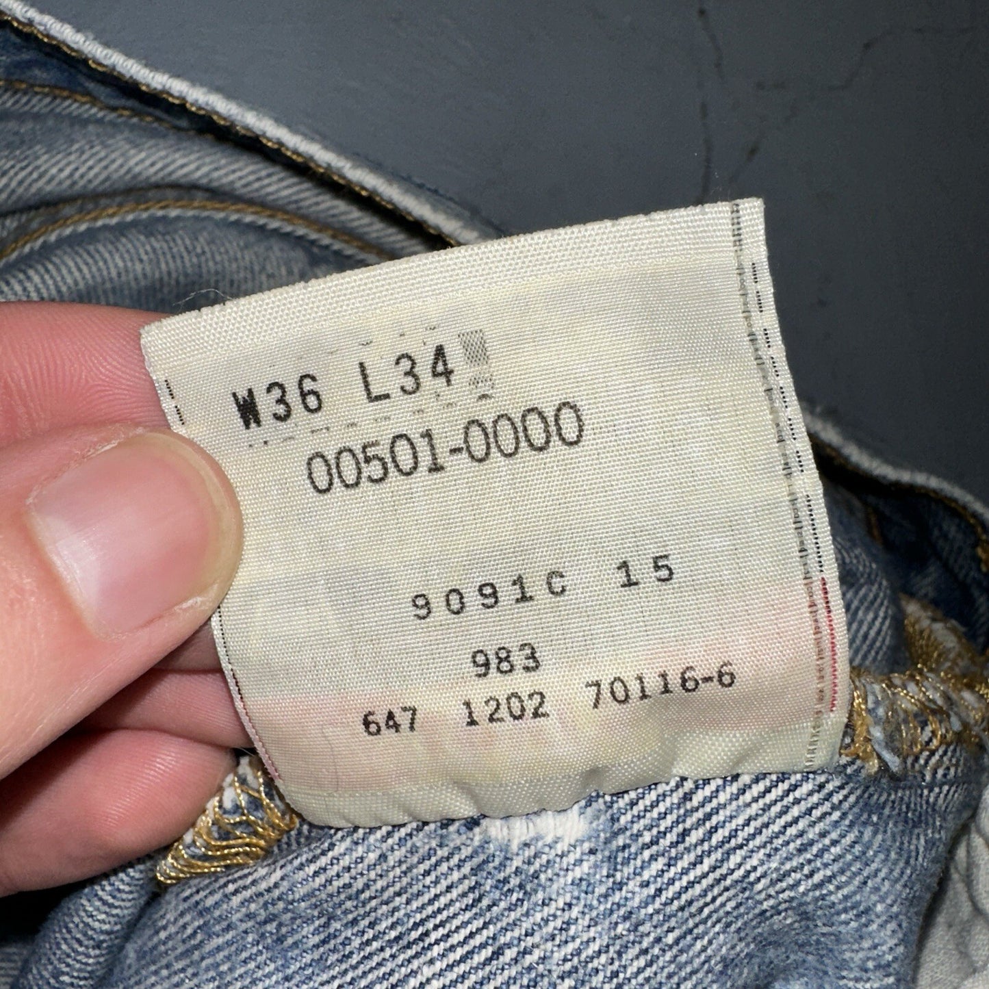 Levis 501 Vintage 90s Mexico Straight Leg Jeans 36x34 Y2K Light Wash Act 35x30