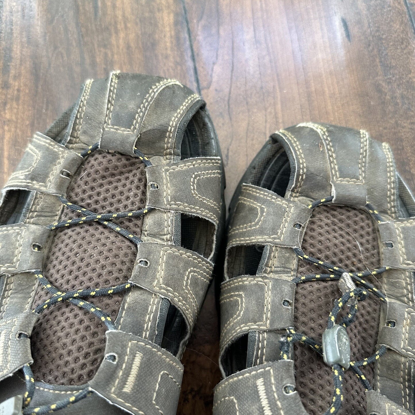 Teva Mens Shocpad Brown Gray Closed Toe Hook Loop Fisherman Sandals Size 12