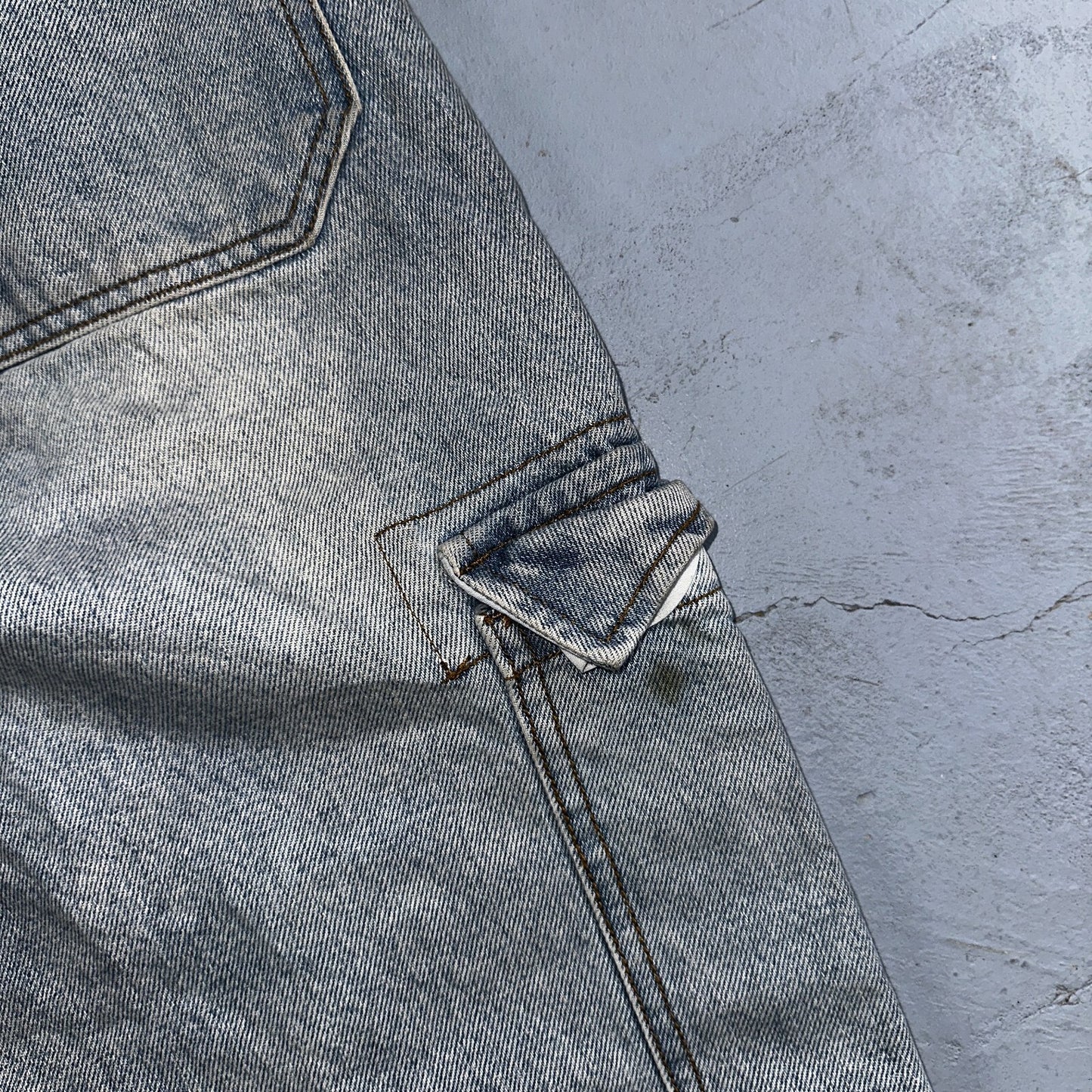 J Galt Jeans Womens Wide Leg Blue Cargo Denim Cotton Light Wash 27x30 Small