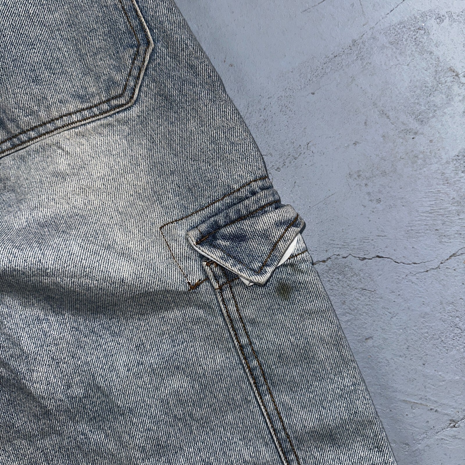 J Galt Jeans Womens Wide Leg Blue Cargo Denim Cotton Light Wash 27x30 Small