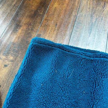 Vintage LL Bean Made In USA Womens Button Up Fuzzy Fleece Blue Jacket Med