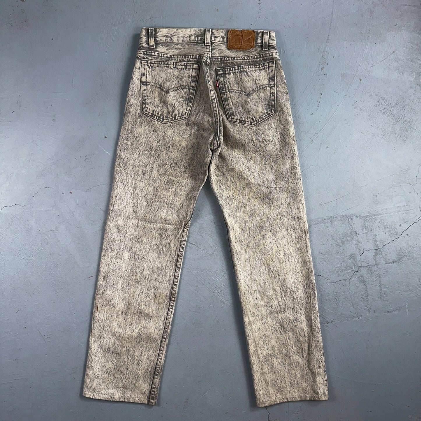 Levis 501 Vintage 80s USA XX Straight Leg Jeans Gray Acid Wash 28x30 Act 26x27